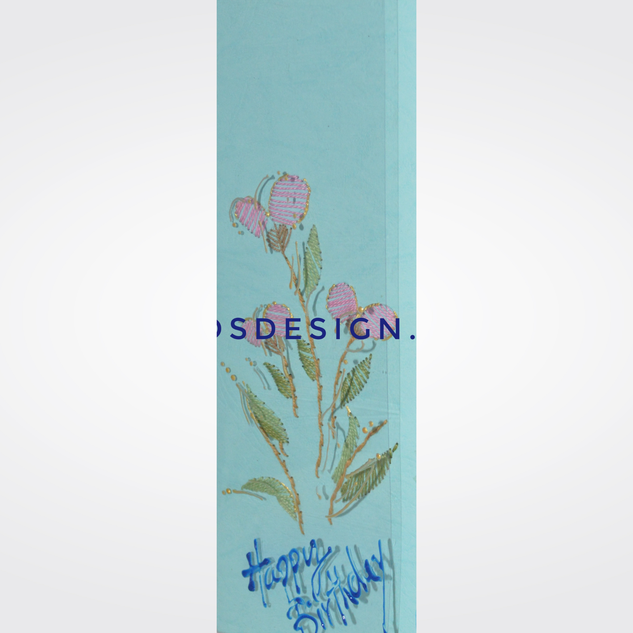 Picture of an embroidery greeting card by Theos Design